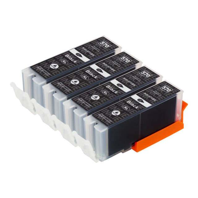 Compatible Canon PGI-570XL (0318C001) High Capacity Black Ink Cartridge Quadpack