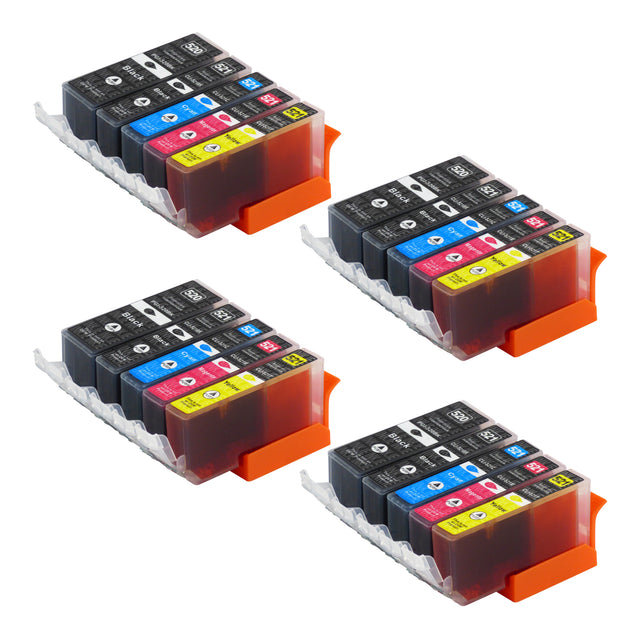 Compatible Canon PGI-520/CLI-521XL High Capacity Ink Cartridge Multipack (4 Sets)