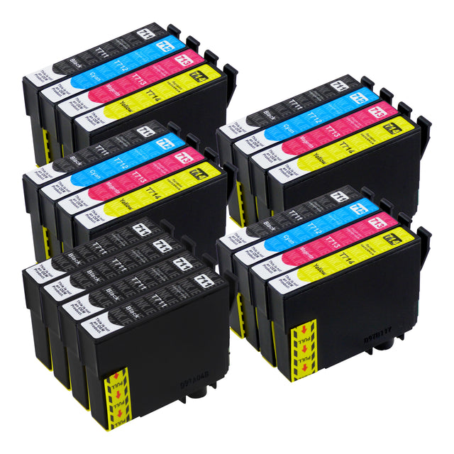 Compatible Epson T0711 & T0715 - BIG BUNDLE DEAL (4 Black & 4 Multipacks) - Pack of 20 Cartridges