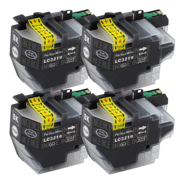 Compatible Brother LC3217XL/LC3219XL Black Ink Cartridge Quadpack