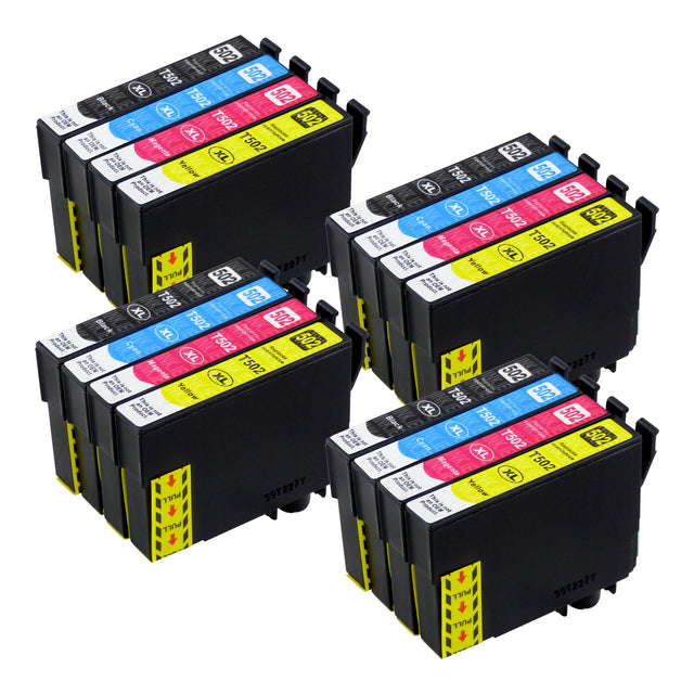 Compatible Epson 502XL (T02W6) High Capacity Ink Cartridge Multipack (4 Sets)