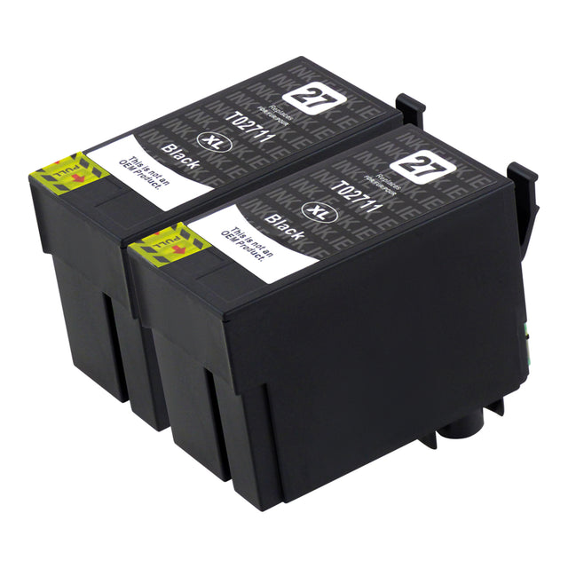 Compatible Epson T27XL (T2711) High Capacity Black Ink Cartridge Twinpack