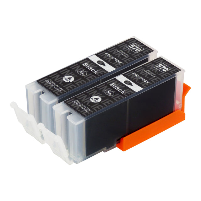 Compatible Canon PGI-570XL (0318C001) High Capacity Black Ink Cartridge Twinpack