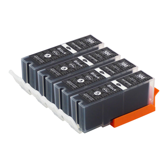 Compatible Canon PGI-580XL/CLI-581XL (2078C005) High Capacity Black Ink Cartridge Quadpack