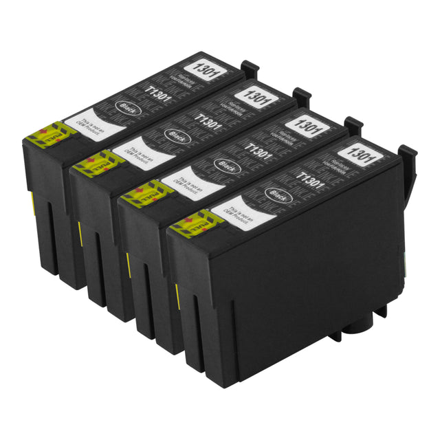 Compatible Epson T13XL (T1301) High Capacity Black Ink Cartridge Quadpack