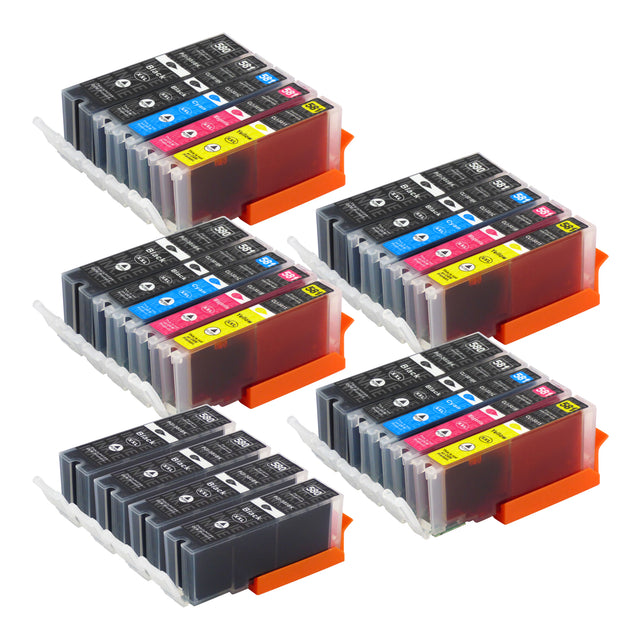 Compatible Canon PGI-580XL/CLI-581XL (2078C005) High Capacity Ink Cartridges - BIG BUNDLE DEAL (4 x Multipacks & 4 x Black) - Pack of 24 Cartridges