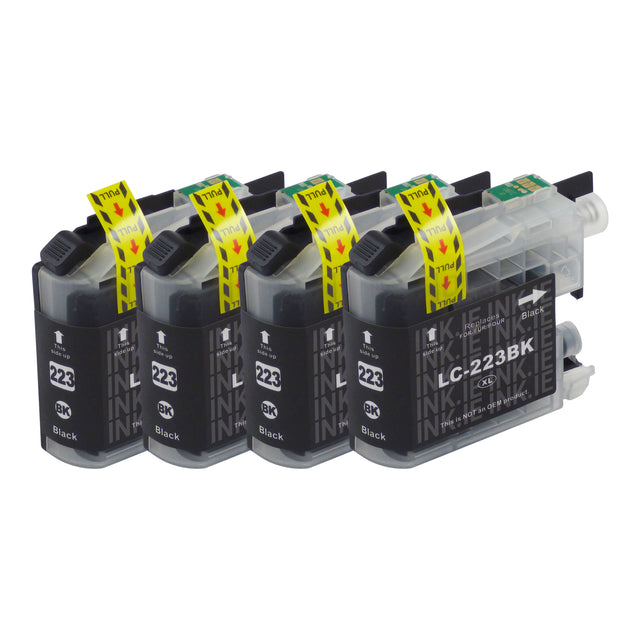 Compatible Brother LC223XL Black Ink Cartridge Quadpack