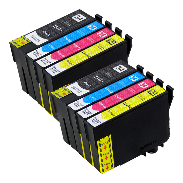 Compatible Epson T34XL (T3476) High Capacity Ink Cartridge Multipack (2 Sets)