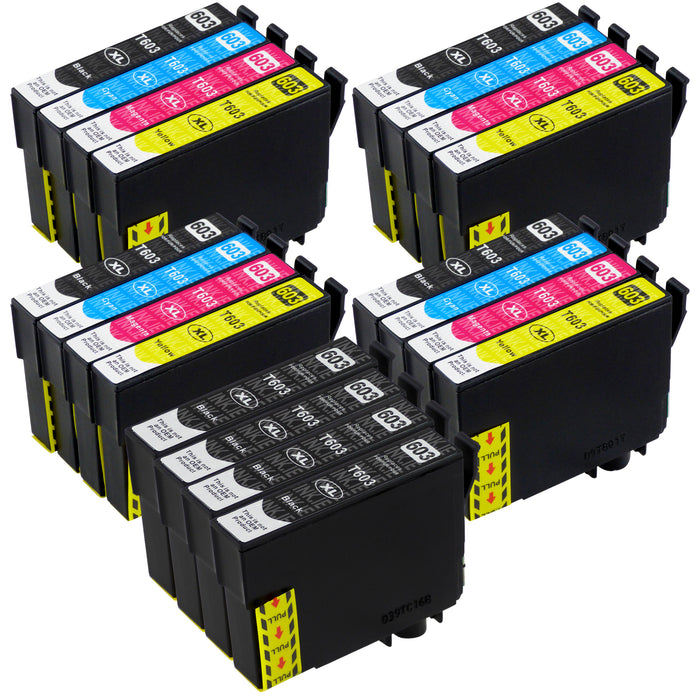 Compatible Epson 603XL - BIG BUNDLE DEAL (4 Black & 4 Multipacks) - Pack of 20 Cartridges