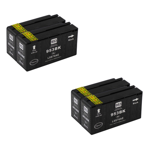 Compatible HP 953XL (L0S70AE) High Capacity Black Ink Cartridge Quadpack
