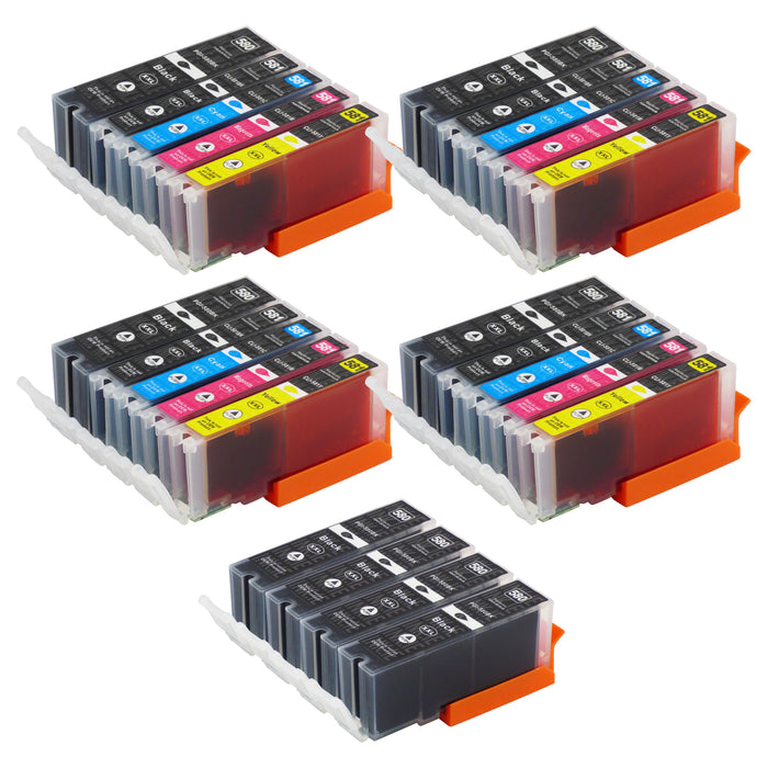 Compatible Canon PGI-580XL/CLI-581XL (2078C005) High Capacity Ink Cartridges - BIG BUNDLE DEAL (4 x Multipacks & 4 x Black) - Pack of 24 Cartridges