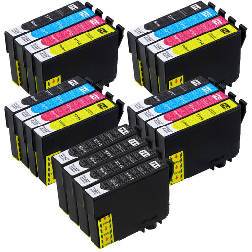 Compatible Epson T0711 & T0715 - BIG BUNDLE DEAL (4 Black & 4 Multipacks) - Pack of 20 Cartridges