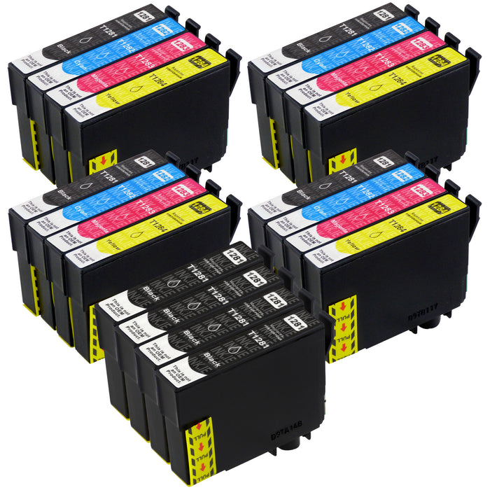 Compatible Epson T1281 & T1285 - BIG BUNDLE DEAL (4 Black & 4 Multipacks) - Pack of 20 Cartridges